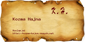 Kozma Hajna névjegykártya