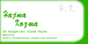 hajna kozma business card